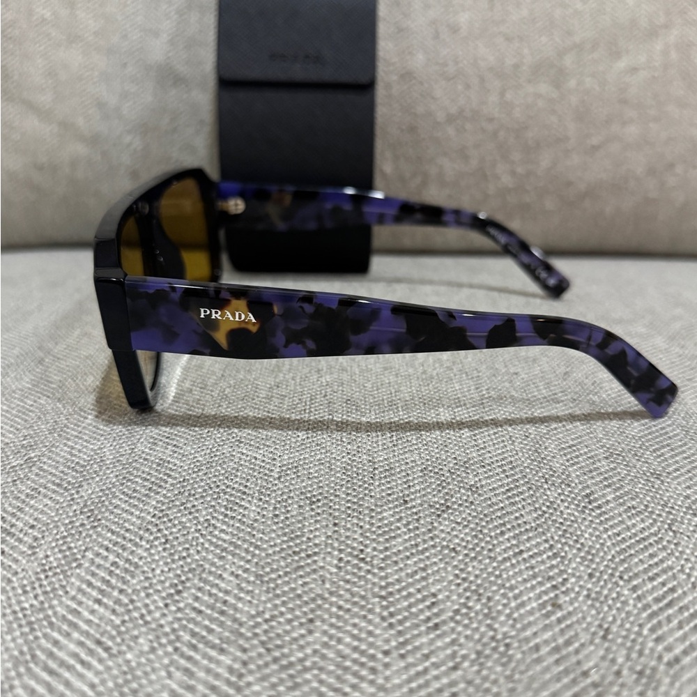 Prada Black and Purple Sunglasses with Yellow Lenses - Picture 2 of 5